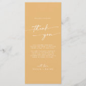 Boho Chic Yellow Marigold Danke Platzkarte Menükarte (Vorderseite)