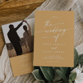 Boho Chic Yellow Marigold Foto QR Code Wedding Einladung