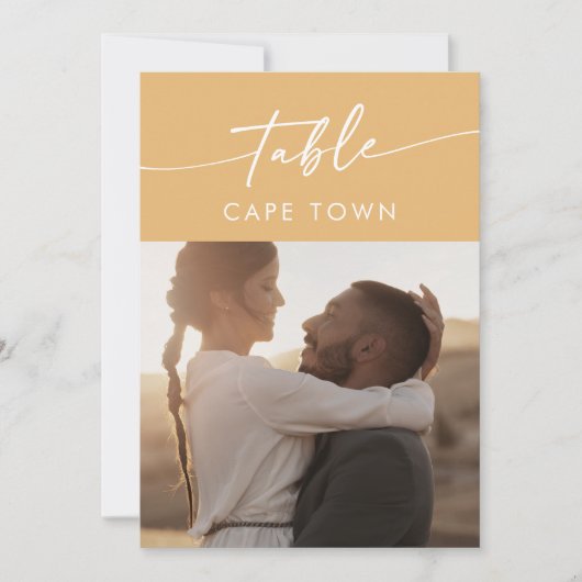 Boho Chic Yellow Marigold Foto Tischnummern (Vorderseite)