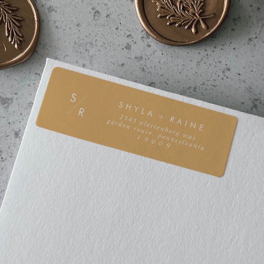 Boho Chic Yellow Marigold Monogram Address Labels