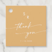 Boho Chic Yellow Marigold Monogram Vielen Dank Geschenkanhänger (Vorderseite)