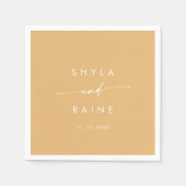 Boho Chic Yellow Marigold Monogram Wedding Napkins Serviette (Vorderseite)