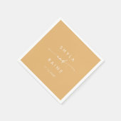 Boho Chic Yellow Marigold Monogram Wedding Napkins Serviette (Ecke)