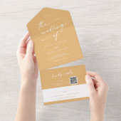Boho Chic Yellow Marigold QR Code Mail bei Hochzei All In One Einladung (Abreißen)