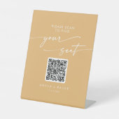 Boho Chic Yellow Marigold Seekarte QR Code Sockelschild (Vorderseite)