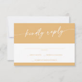 Boho Chic Yellow Marigold Simple Wedding RSVP Karte (Vorderseite)