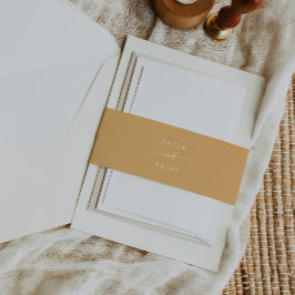 Boho Chic Yellow Marigold Wedding Einladungsbanderole