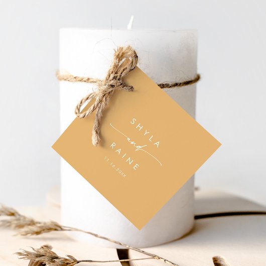 Boho Chic Yellow Marigold Wedding Geschenkanhänger