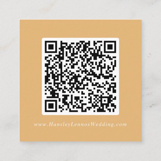 Boho Chic Yellow Marigold Wedding QR Code Details Begleitkarte (Rückseite)