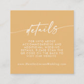 Boho Chic Yellow Marigold Wedding QR Code Details Begleitkarte (Vorderseite)