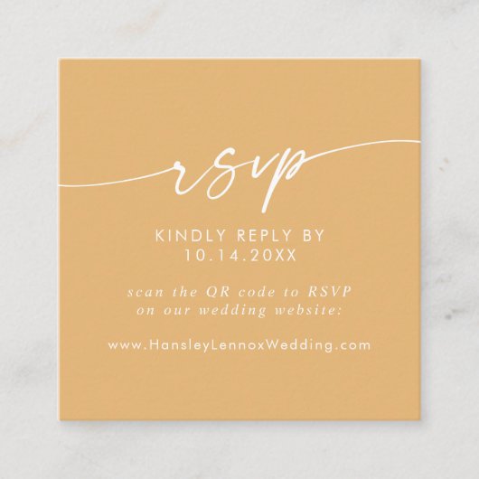 Boho Chic Yellow Marigold Wedding QR Code UAWG Begleitkarte (Vorderseite)