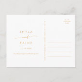 Boho Chic Yellow Marigold Wedding Save the Date Einladungspostkarte (Rückseite)
