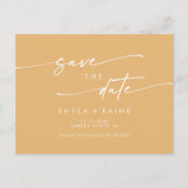 Boho Chic Yellow Marigold Wedding Save the Date Einladungspostkarte (Vorderseite)