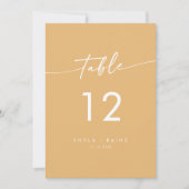 Boho Chic Yellow Marigold Wedding Tischnummern (Vorderseite)