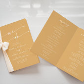 Boho Chic Yellow Marigold Wir falten Hochzeit Programm