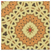 Boho Chic Yellow & Orange Mosaic Geometric Muster Stoff (Nahaufnahme)