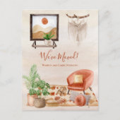 Boho Chic Zuhause Scene Macrame Moving Ankündigung (Vorderseite)