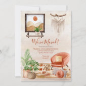 Boho Chic Zuhause Scene Macrame Moving Ankündigung (Vorderseite)