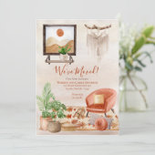 Boho Chic Zuhause Scene Macrame Moving Ankündigung (Stehend Vorderseite)