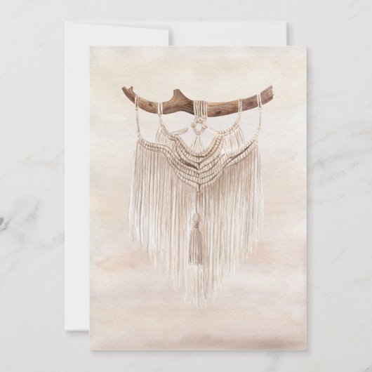 Boho Chic Zuhause Scene Macrame Moving Ankündigung (Rückseite)