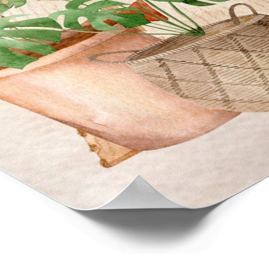 Boho Chic Zuhause Scene Zitat genießen jeden Momen Poster (Ecke)