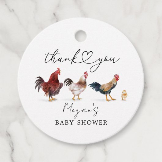 Boho Chicken Baby Dusche Geschenkanhänger (Vorderseite)