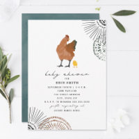 Boho Chicken Mama Baby Shower Einladung