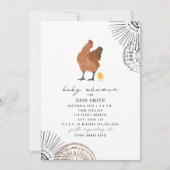 Boho Chicken Mama Baby Shower Einladung (Vorderseite)