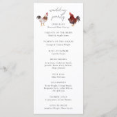 Boho Chicken Wedding Programm (Rückseite)