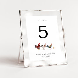 Boho Chicken Wedding Tischnummer