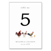 Boho Chicken Wedding Tischnummer (Rückseite)