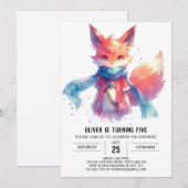 Boho Children Fox Birthday Einladung (Vorne/Hinten)