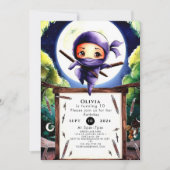 Boho Children Ninja Birthday Einladung (Vorderseite)