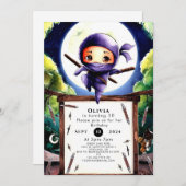 Boho Children Ninja Birthday Einladung (Vorne/Hinten)