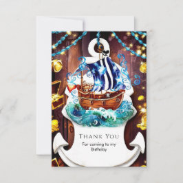 Boho Children's Adventure Pirate Birthday Dankeskarte