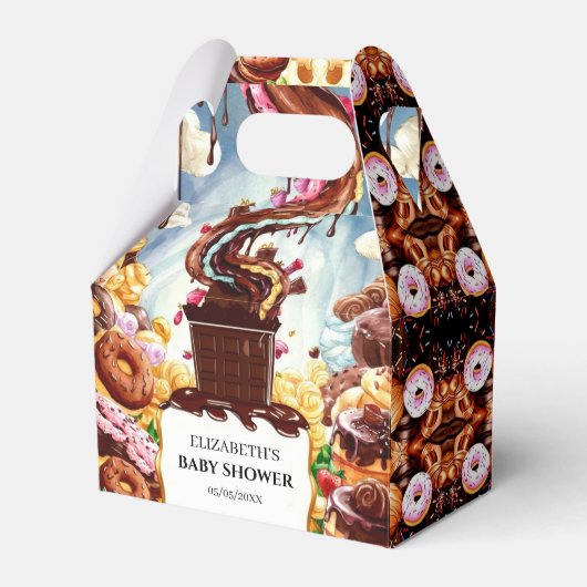 Boho Chocolate Baby Dusche Geschenkschachtel (Vorderseite)