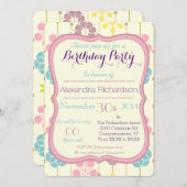 Boho chone geometrische Frühlingsblumenmuster Gebu Einladung (Vorne/Hinten)