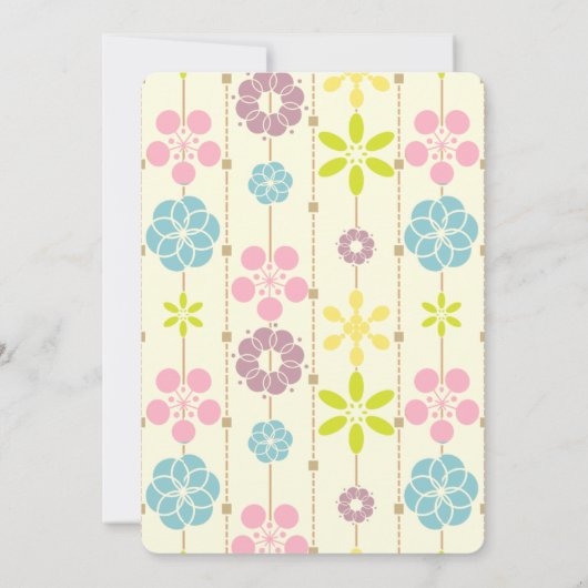 Boho chone geometrische Frühlingsblumenmuster Gebu Einladung (Rückseite)