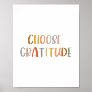 Boho Choose gratitude Poster