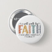 Boho Christian Glaube Bibelvers Blumenmuster Button (Vorne & Hinten)