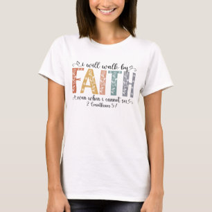 Boho Christian Glaube Bibelvers Blumenmuster T-Shirt