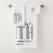 Boho Christian Walk by Faith Bible Verse Floral