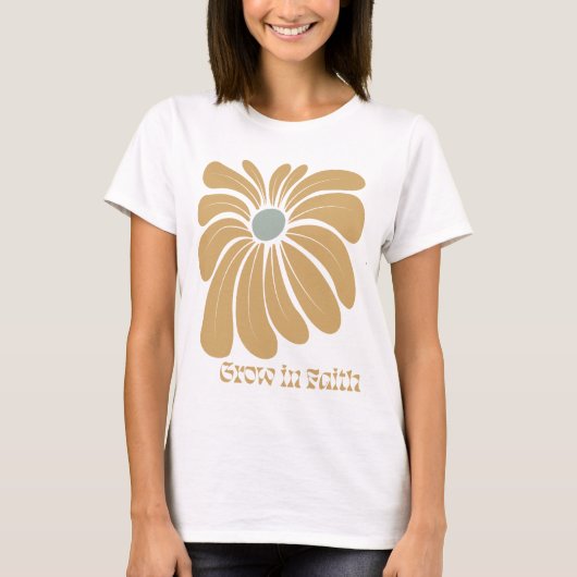Boho Christlich Grow in Faith Inspiration T-Shirt (Vorderseite)