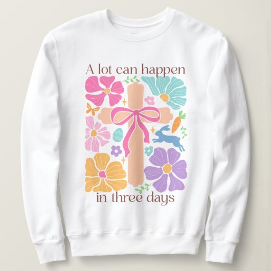Boho Christlich Osterkkreuz Sweatshirt (Design vorne)
