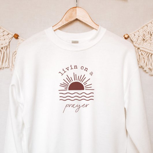 Boho Christlich Surf Livin auf einem Gebet Sweatshirt