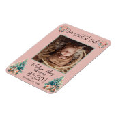 Boho Christmas Baby Stats Geburtsankündigung Magnet (Linke Seite)