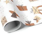 Boho Christmas Car und Tree Geschenkpapier (Rolleneckpunkt)