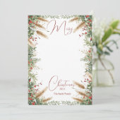 Boho Christmas Card Einladung (Stehend Vorderseite)