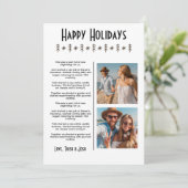 Boho Christmas Card Foto Family Update Letter Ankündigung (Stehend Vorderseite)