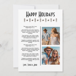 Boho Christmas Card Foto Family Update Letter Ankündigung